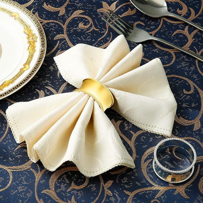 Hotop 8 Pcs Silver Napkin Rings Set Metal Napkin Holder Rings | Holiday - Image 6
