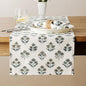 Block Print Floral Decorative Table Runners, 13x60 Inch Olive | 100% Organic by Unknown