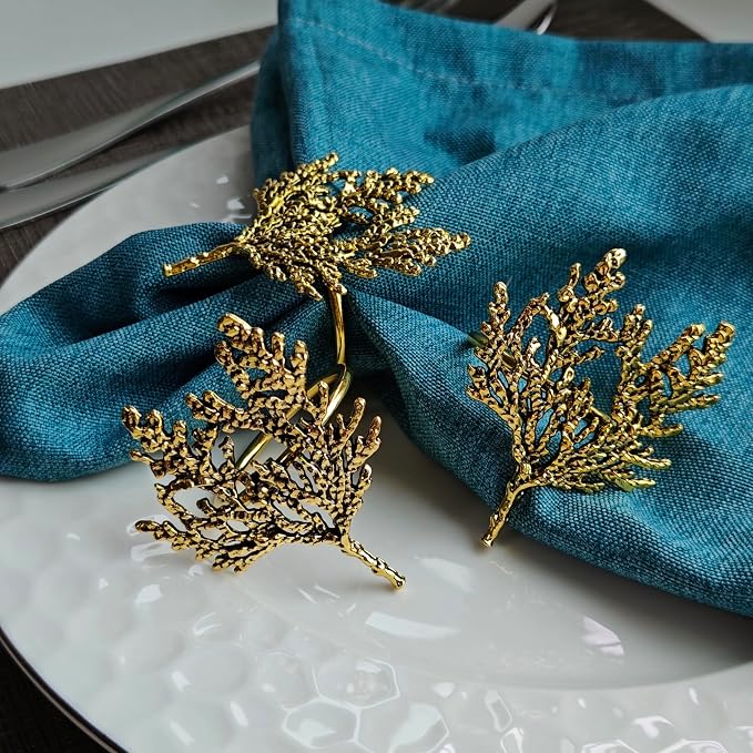 Gold Branch Napkin Rings Set of 6 - Image 2