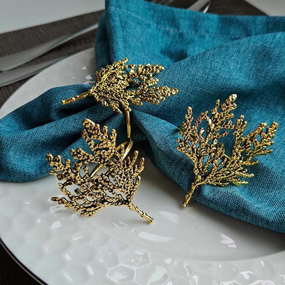 Gold Branch Napkin Rings Set of 6 - Image 2