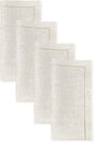 D'Moksha Homes Light Natural Linen Napkins Set of 4 - Classic Hemstitch 100% Pure Linen Hemstitch Dinner Napkins 20 x 20 Inch for Valentines, Spring, Easter - Handcrafted and Machine Washable