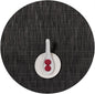 Chilewich Bamboo Placemats Set of 4 - Round Woven Placemats - Reusable, Stain-Resistant, Indoor/Outdoor Tabletop Protection - 15" - Smoke