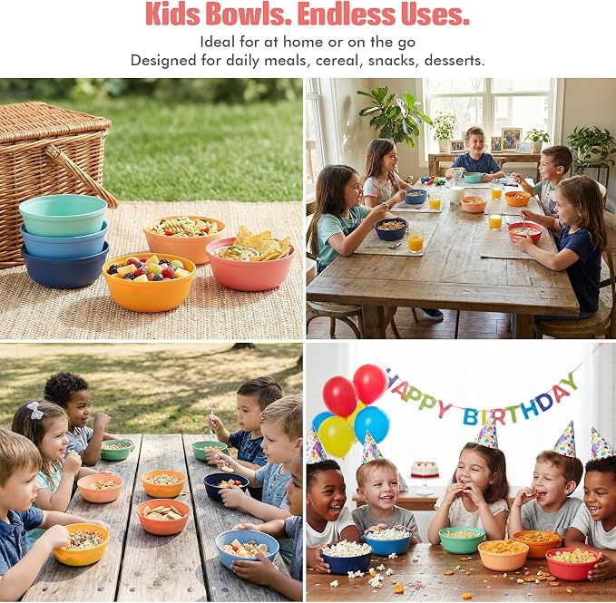 MASTERCOOK Plastic Bowls Set of 6 – 15oz Multipurpose Deep Plates Salad and - Image 5