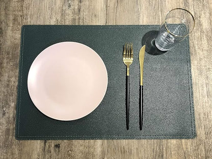 Vinyl Waterproof Placemats, PU Table Mats, Set of 4, Stain Resistant, Heat Resistant, Non-Slip Easy to Clean for Kitchen Dining Table,Conference Table