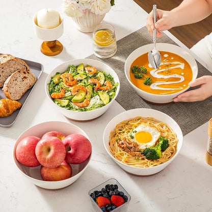 MALACASA Salad Bowls Set of 4, Soup Bowls - Image 8