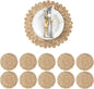 13.8" Corn Husk Woven Round Placemats Set of 10 - Wicker Boho Farmhouse Placemats - Rattan Table Mats Like Water Hyacinth for Dining Table, Wedding, Home