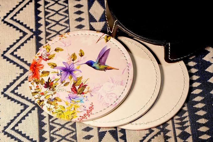 Hummingbirds Bird Flower Coasters - Image 4