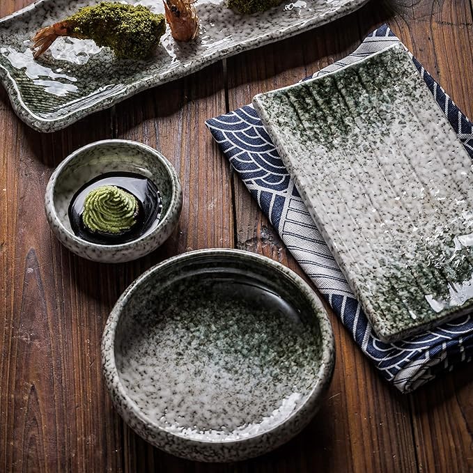 Uaral Salad Plate Appetizer Plate Stoneware Serving Dishes, Japanese Dish Set - Image 4