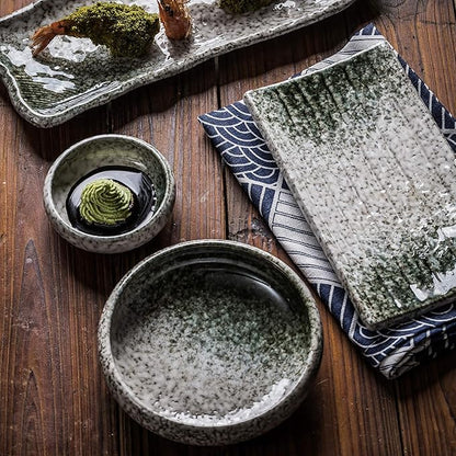 Uaral Salad Plate Appetizer Plate Stoneware Serving Dishes, Japanese Dish Set - Image 4