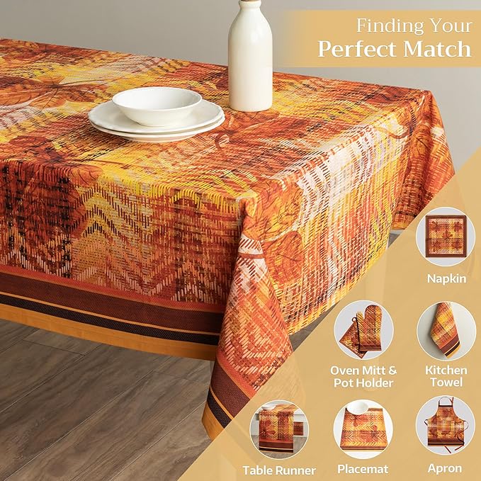 Maison d' Hermine Table Cloth Square Table 100% Cotton 60 x 60 Inches Fall Tablecloth Reusable Everyday Use for Thanksgiving Christmas Decorations Dining Farmhouse Party (Thanksgiving Tartan)