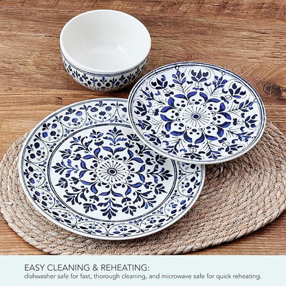 Pfaltzgraff Medallion Radiance 12 Piece Stoneware Dinnerware Plate Bowl Dish Set - Image 5
