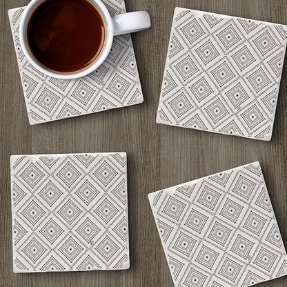 Thirstystone Botanical Farmhouse 4 Pack Tumbled Tile Stone Coasters | 4" Square - Image 5