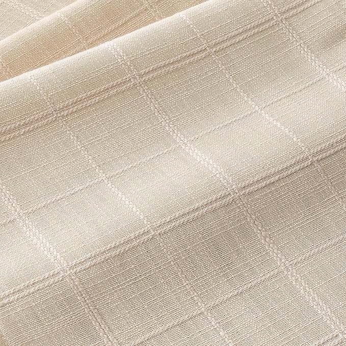 Linen Textured Table Runner, Ivory Table Runners 108 Inches Long | Raised Grid - Image 3