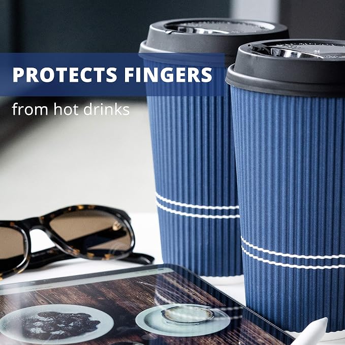 Disposable Coffee Cups With Lids - 16 oz To Go Coffee Cup. Large Travel Cups - Image 6