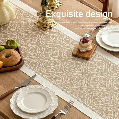 Coffee Scroll Linen Table Runner - Image 5