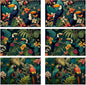Placemats Set of 6 Tropical Forest Parrot Place Mats Washable Kitchen Dining Linen Table Mats Stain Heat, for Home Party Indoor 12x18 in