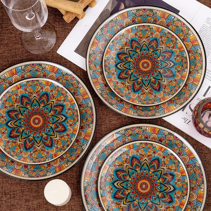 60PCS Bohemian Plastic Plates - Image 8