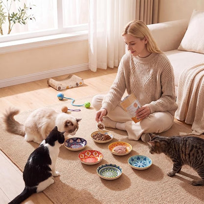 Ceramic Cat Bowls Set of 6 - Image 6