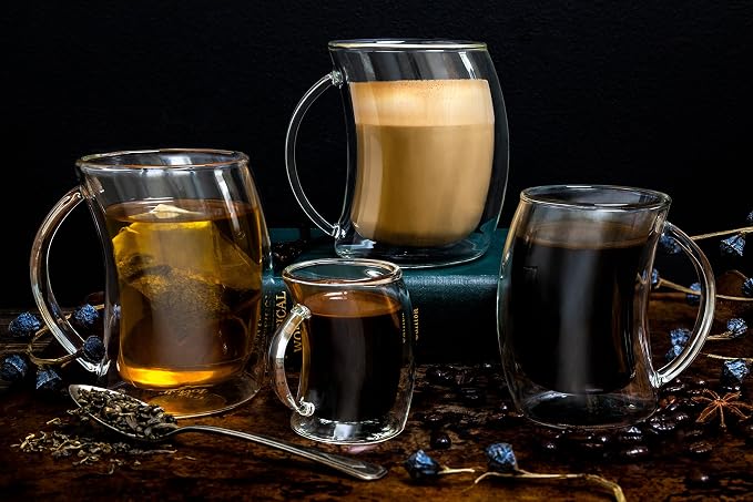 JoyJolt Caleo Collection Double Wall Insulated Glass Coffee Cups -13-Ounces - Image 6