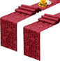 RUDONG M Satin Table Runners, 12 x 108 Inch, 2 Pack | Long Silky Damask by RUDONG+M