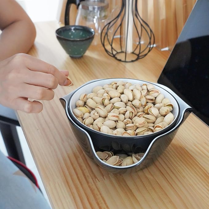 Pistachio Bowl, Snack Serving Dish, Double Dish Nut Bowl - Image 6