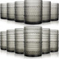 KMIGRUAN Hobnail Drinking Glasses Set of 12, 15Oz & 12Oz Cocktail Glasses | by KMIGRUAN