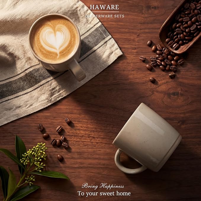 HaWare 13OZ Coffee Mugs Set of 6, Stoneware Coffee Cups, Ceramic Latte Mug - Image 7