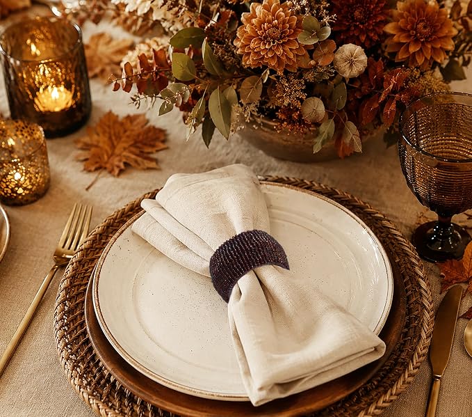COTTON CRAFT Glitz Handmade Beaded Napkin Rings - Image 5