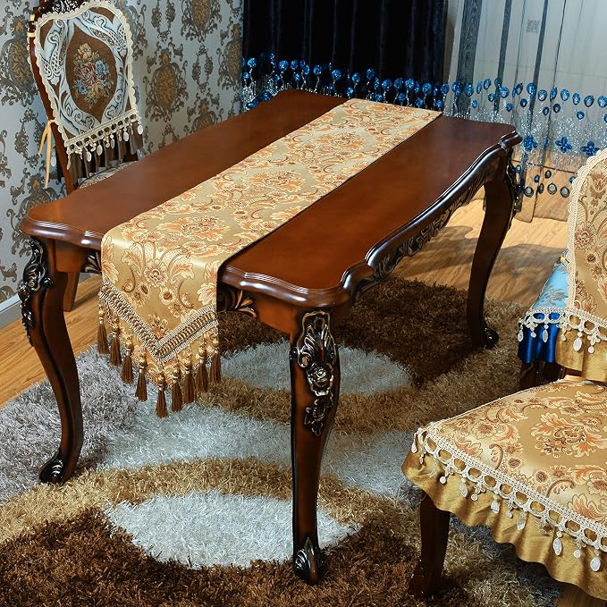 Luxury Velvet Gold Table Runner 189 Inches Long - Image 9