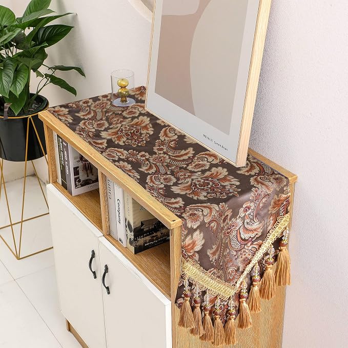 Luxury Vintage Table Runner Embroidery Jacquard Fabric - Image 2