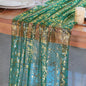 Snowkingdom Green Gold Gauze Table Runner 10FT 120 Inch Long, Glitter Sheer by Snowkingdom