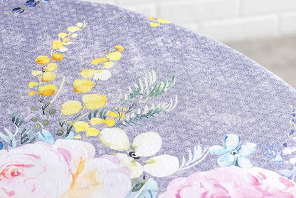 Maison d' Hermine Table Cloth Round Table 100% Cotton 69 Round Inches Tablecloth Reusable Decorative for Dining Room Farmhouse Home Valentines Day Decorations Spring Summer- Sweet Rose Lavender - Lush