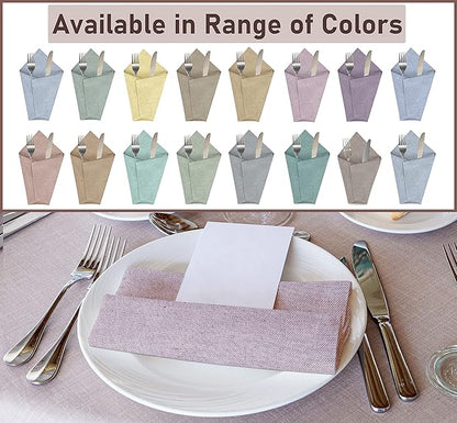 Ruvanti Cloth Napkins Set of 12, 18x18 Reusable Napkins Cloth Washable, Soft & Durable Table Napkin, Poly Cotton Fabric Dinner Napkins for Parties, Christmas, Thanksgiving, Weddings - Mauve