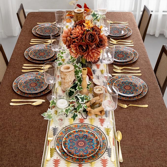 60PCS Bohemian Plastic Plates - Image 5