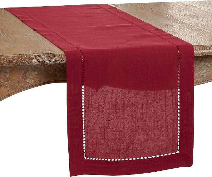 SARO LIFESTYLE Hemstitched Border Table Runner by SaroLifestyle