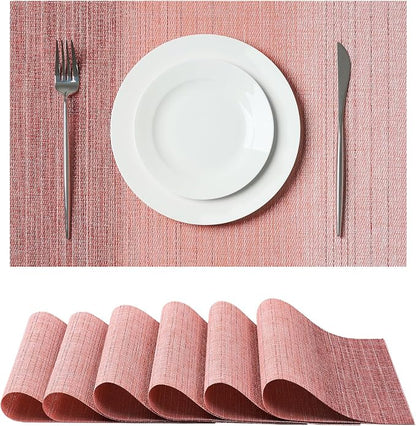 Leetaltree Gradient Pink Woven Placemats Set of 6 by Leetaltree-ArtatEveryTable