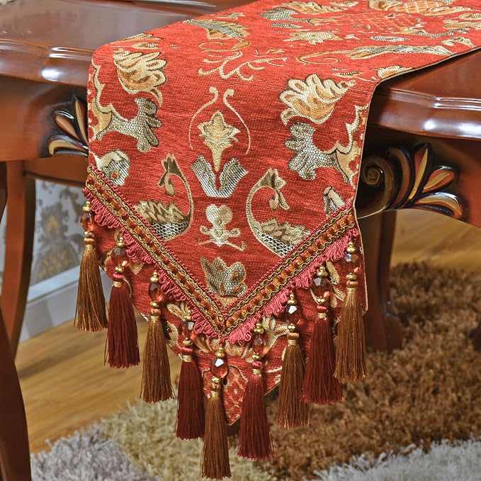 Extra Luxury Velvet Blue Table Runner 120 Inches Long by NYSMXF