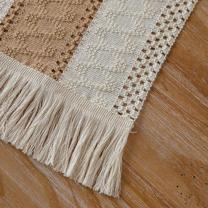 Keketoarrange Boho Macrame Table Runner 12x48 Inch | Woven Burlap Rustic Runner - Image 6