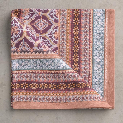 Maison d' Hermine Cloth Napkins Set of 4 100% Cotton for Thanksgiving Christmas Decorations Everyday Reusable Square Fall Napkins Cloth Washable Dinner Party (Fair Isle, 20"x20")