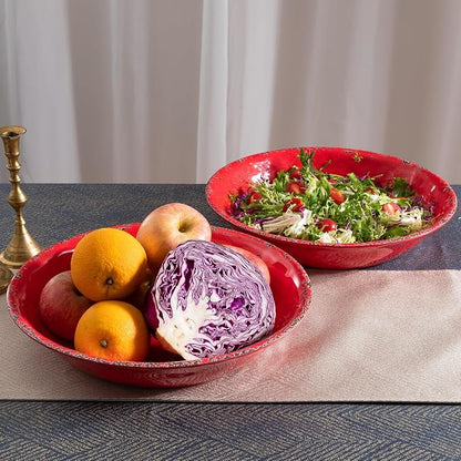 13.75" x2.75'' Extra Large Melamine Serving Bowls, Christmas Bowls Set - Image 3