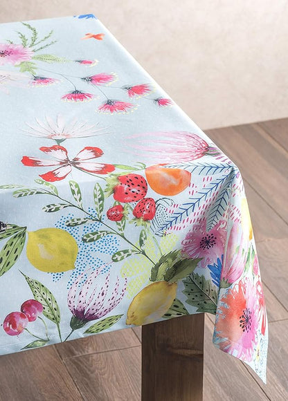 Maison d' Hermine Table Cloth Square Table 100% Cotton 54 x 54 Inches Tablecloth Reusable Decorative for Dining Room Farmhouse Home Valentines Day Decorations Spring Summer - Jardin D'Ete - Mint