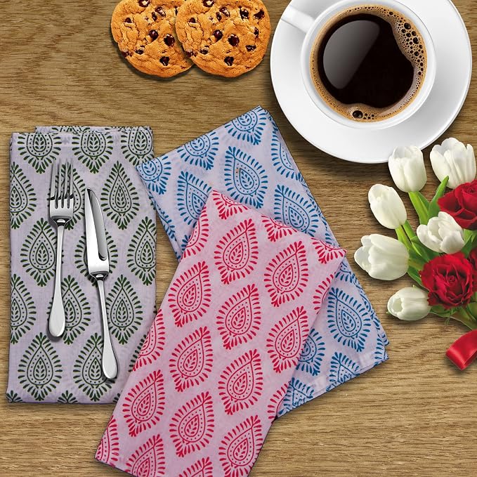 DIYANAIMPEX 10 Pc Cotton Cloth Napkins Hand Block Print Hand Made Size 16x16 - Image 2