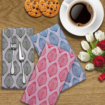DIYANAIMPEX 10 Pc Cotton Cloth Napkins Hand Block Print Hand Made Size 16x16 - Image 2