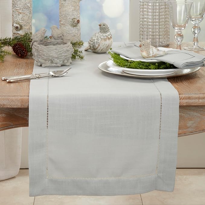 SARO LIFESTYLE Hemstitched Border Table Runner - Image 3