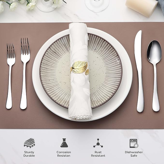 Onader 60 Piece Heavy Duty Flatware Set, Stainless Steel Silverware Cutlery Set - Image 7
