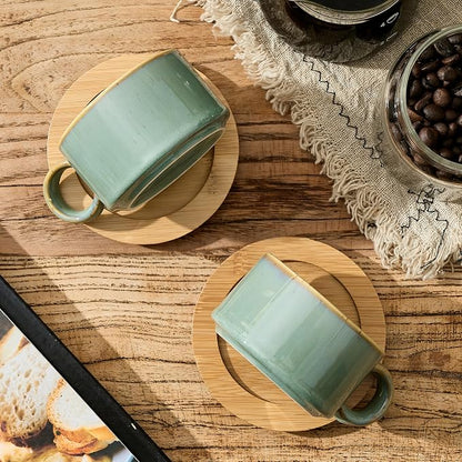 LUKA 6 Ounce Porcelain Stackable Espresso Cups - Image 2