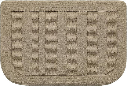 BEQHAUSE 24x36 Inch Kitchen Rug Mat Durable Kitchen Rugs Non-Slip Washable Absorbent Kitchen Mats for Floor Dirt-Resistant Semicircular Kitchen Mat (Beige)