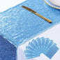ShiDianYi Sequin Table Runners 10PCs 12x72 Baby Blue Glitter Table Cover by ShiDianYi