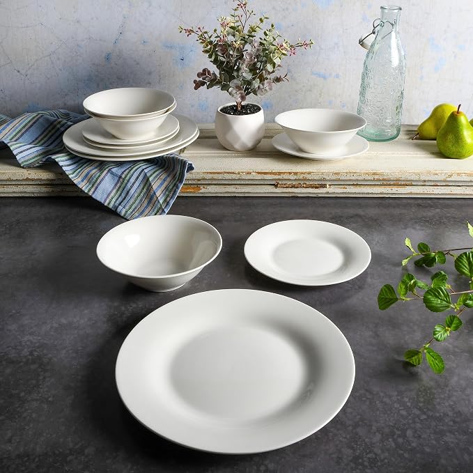 Gibson Home Zen Buffet Round 12 Piece Porcelain Chip and Scratch Resistant - Image 3
