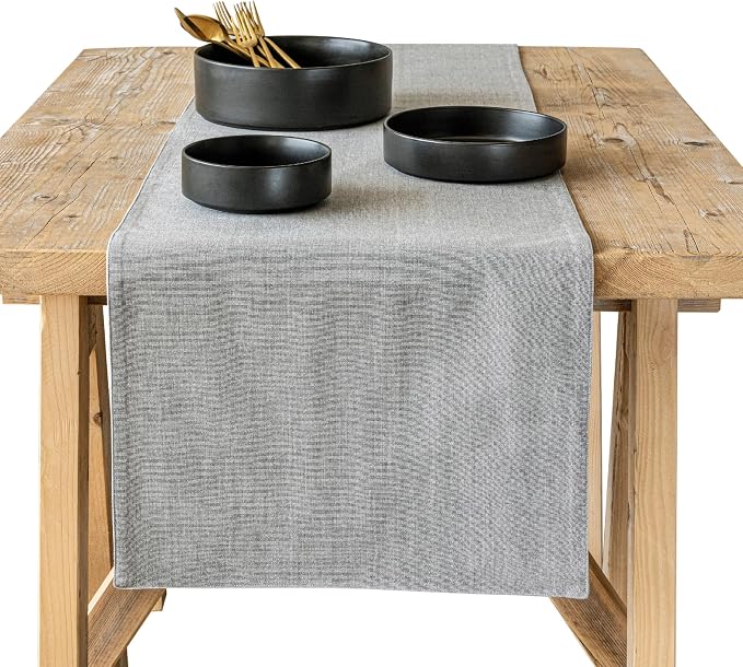 Over&Back 18x90 Woven Chambray Cotton Table Runner by overback